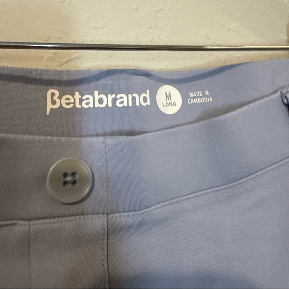 Betabrand Straight Leg Pull-On Yoga Dress Pants in Baby Blue - Picture 7 of 9